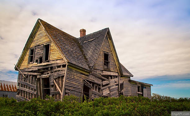 Sagging abandon house in rural prince edward island